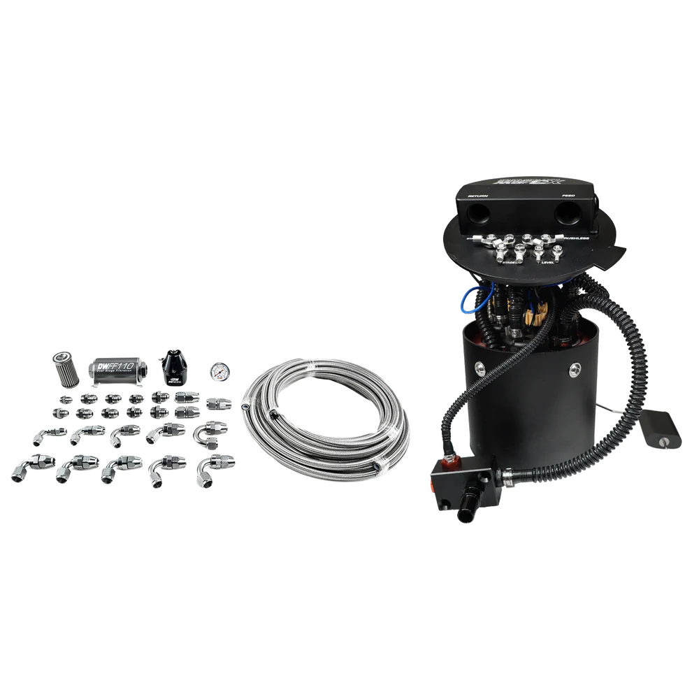 Deatschwerks X3 Series Fuel Pump Module w/ Triple DW400 Pumps/PTFE Plumbing Kit 11-24 Ford Mustang